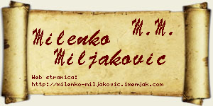 Milenko Miljaković vizit kartica